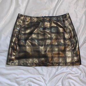 Urban Outfitters gold plaid skirt